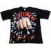Men' Litfiba Terremoto - Maglietta Vintage anni '90 Punto singolo Musica Rock Italiana Black