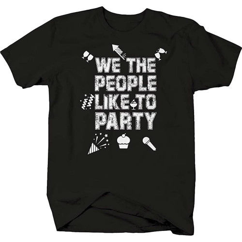 We The People Like to Party T-Shirt Mens T Shirts Fashion
