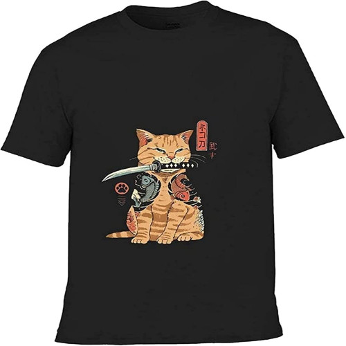Men's Samurai Chillhop Cotton Comfortable Cartoon Printing T-Shirt Men's Samurai Chillhop Cotton Comfortable Cartoon Printing T-Shirt
