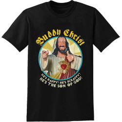 Jay and Silent Bob Buddy Christ Mens T-Shirt Unisex Streetwear Printed Short Sleeve Tee Shirt Black