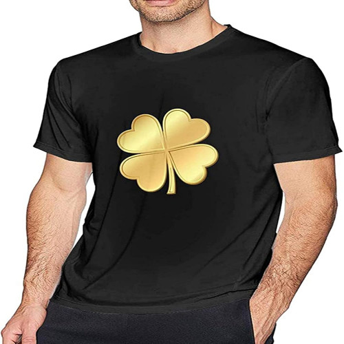 Goldern Clovers Isolated Saint Patrick Men's T-Shirt Tees Short Workout Tops Fashion Goldern Clovers Isolated Saint Patrick Men's T-Shirt Tees Short Workout Tops Fashion