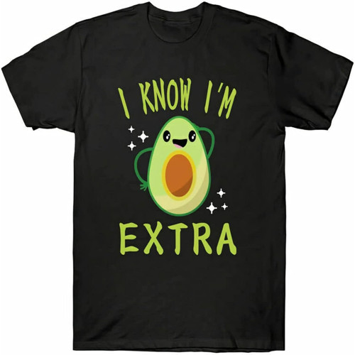 Men's Avocado Black Mens T Shirt Men I Tee Sleeve Cotton Gift Short I'm Funny Know Extra