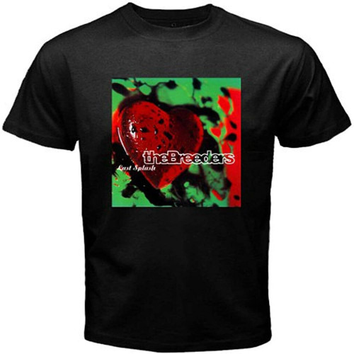 Knock New The Breeders Last Splash Album Cover Logo Men's Black T Shirt Size Knock New The Breeders Last Splash Album Cover Logo Men's Black T Shirt Size