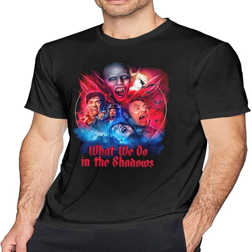 What We Do in The Shadows Movie Men Cotton T Shirts Black What We Do in The Shadows Movie Men Cotton T Shirts Black