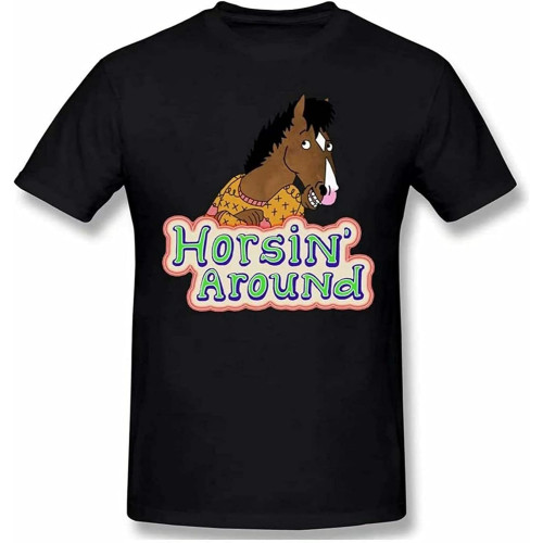 Tiwywln BoJack Horseman Funny T-Shirt Funny Vintage Gift for Men Crew Neck Unisex Short Sleeve T-Shirt