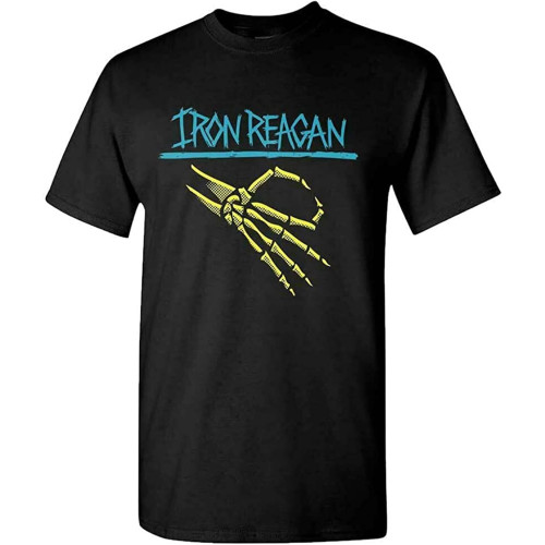 Iron Reagan Skeleton Hand Mens T Shirt Crew Neck Unisex Short Sleeve T-Shirt Iron Reagan Skeleton Hand Mens T Shirt Crew Neck Unisex Short Sleeve T-Shirt