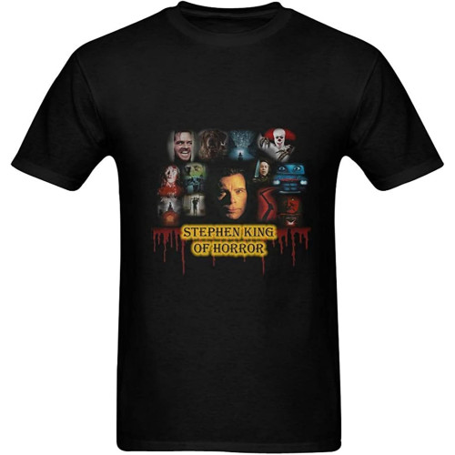 Men's Stephen King of Horror T Shirt Crew Neck Unisex Short Sleeve T-Shirt Men's Stephen King of Horror T Shirt Crew Neck Unisex Short Sleeve T-Shirt