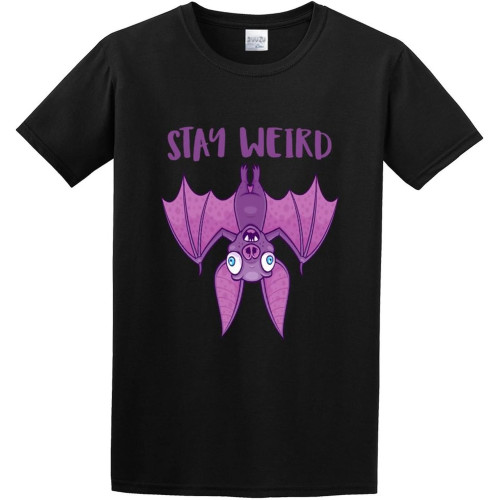 Stay Weird Cartoon Bat John Schwegel Transparent Crew Neck Unisex Short Sleeve T-Shirt Stay Weird Cartoon Bat John Schwegel Transparent Crew Neck Unisex Short Sleeve T-Shirt