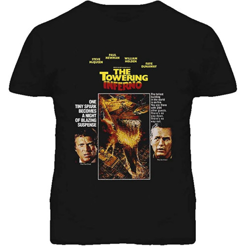 Holden McQueen Newman The Towering Inferno Movie Crew Neck Unisex Short Sleeve T-Shirt Holden McQueen Newman The Towering Inferno Movie Crew Neck Unisex Short Sleeve T-Shirt