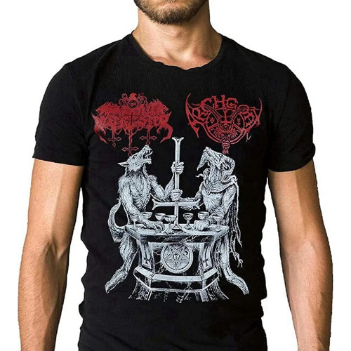 Men's Archgoat Satanic Warmaster Lux Satanae 13 Hymns of Finnish Devil Worship T-Shirt Crew Neck Unisex Short Sleeve T-Shirt