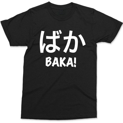 BAKA! Japanese Kanji T Shirt Funny Idiot Inspired Cool Geek Tee Top O-Neck Unisex Short Sleeve T-Shirt Black BAKA! Japanese Kanji T Shirt Funny Idiot Inspired Cool Geek Tee Top O-Neck Unisex Short Sleeve T-Shirt Black