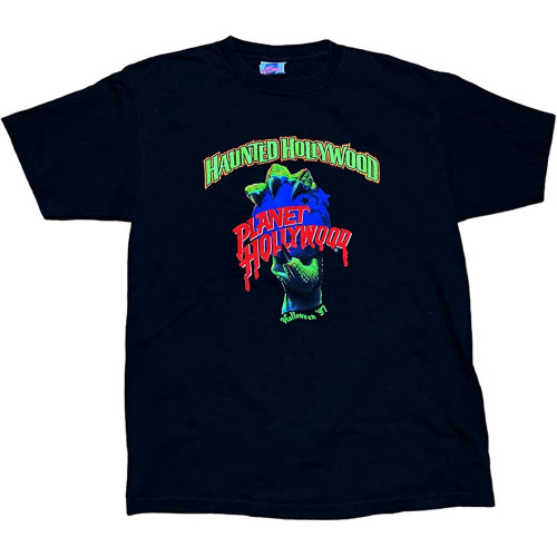 Vintage 90s Halloween T Shirt Planet Hollywood USA Custom O-Neck Unisex Short Sleeve T-Shirt Black Vintage 90s Halloween T Shirt Planet Hollywood USA Custom O-Neck Unisex Short Sleeve T-Shirt Black