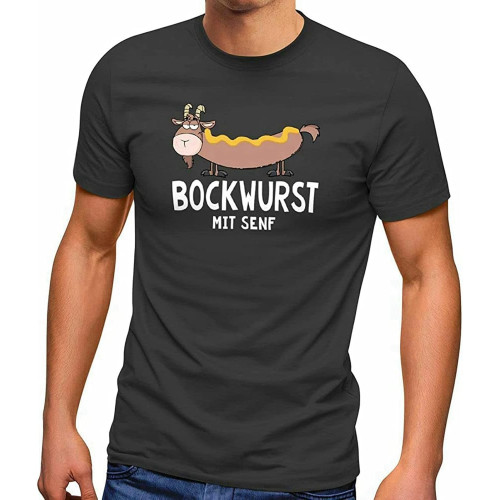 Herren T-Shirt Ziege Bock Wurst Mit Senf Witz Cartoon Wortspiel Fun-Shirt O-Neck Unisex Short Sleeve T-Shirt Black Herren T-Shirt Ziege Bock Wurst Mit Senf Witz Cartoon Wortspiel Fun-Shirt O-Neck Unisex Short Sleeve T-Shirt Black