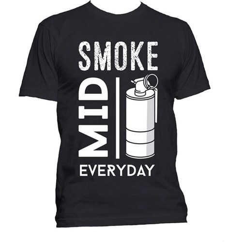 CS:GO Gaming Mens T-Shirt Smoke Mid Everyday Counter Strike O-Neck Unisex Short Sleeve T-Shirt Black