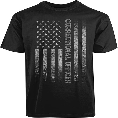 Correctional Officer Labor New Men's Shirt American Flag Military Navy Armed Tee Unisex Short Sleeve T-Shirt Black Correctional Officer Labor New Men's Shirt American Flag Military Navy Armed Tee Unisex Short Sleeve T-Shirt Black