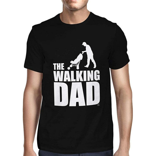 1Tee Mens The Walking Dad T-Shirt Funny Graphics O-Neck Unisex Short Sleeve T-Shirt Black 1Tee Mens The Walking Dad T-Shirt Funny Graphics O-Neck Unisex Short Sleeve T-Shirt Black