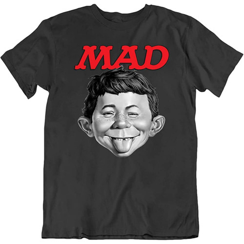 MAD Magazine Alfred E Newman Comedy Retro Gift O-Neck Unisex Short Sleeve T-Shirt Black MAD Magazine Alfred E Newman Comedy Retro Gift O-Neck Unisex Short Sleeve T-Shirt Black