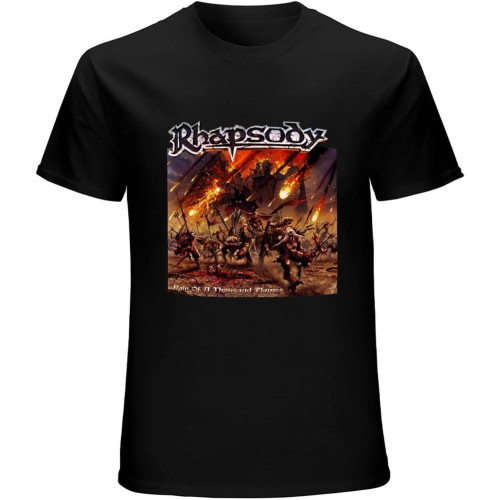 Rhapsody Rain of A Thousand Flames Unisex Tee Shirt Men's Black T-Shirt