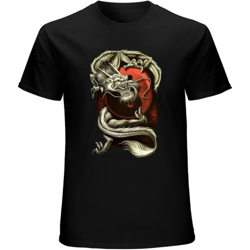 Rock Eagle Yin Yang Dragon Glow in The Dark Unisex Tee Shirt Men's Black T-Shirt Rock Eagle Yin Yang Dragon Glow in The Dark Unisex Tee Shirt Men's Black T-Shirt