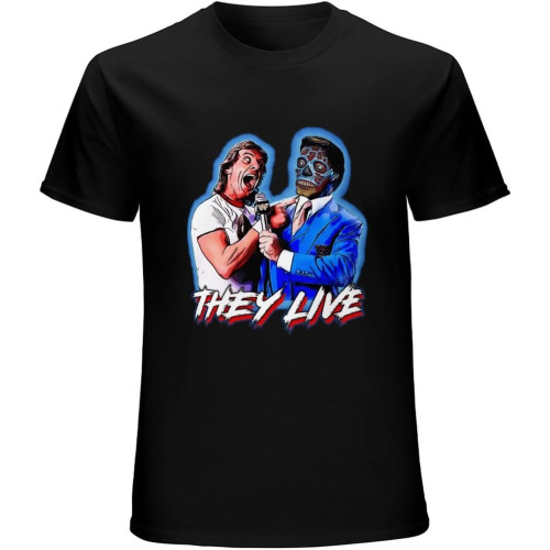 Roddy Piper vs. They Live Unmask The Truth and Fight The Aliens Blue Unisex Tee Shirt Men's Black T-Shirt Roddy Piper vs. They Live Unmask The Truth and Fight The Aliens Blue Unisex Tee Shirt Men's Black T-Shirt