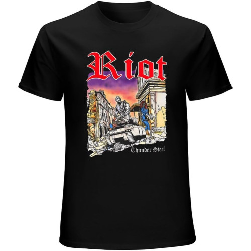 Riot V Thundersteel American Speed Metal Band Art Logo Unisex Tee Shirt Men's Black T-Shirt Riot V Thundersteel American Speed Metal Band Art Logo Unisex Tee Shirt Men's Black T-Shirt