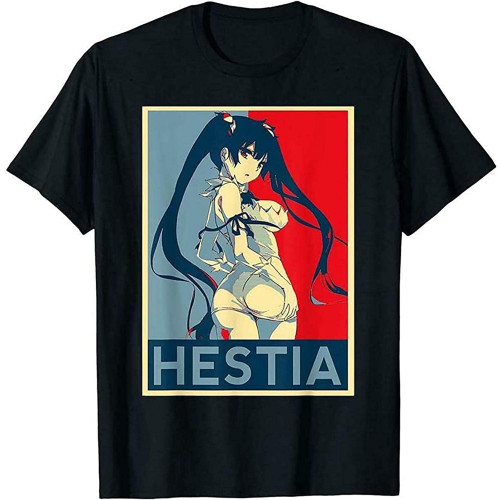 Heroes Danmachi Hestia The Goddess Manga Black T-Shirt S-6Xl