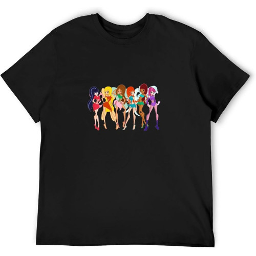 Winx Club Retro Men Cotton T-Shirt Short Sleeve Clothes Tees Winx Club Retro Men Cotton T-Shirt Short Sleeve Clothes Tees