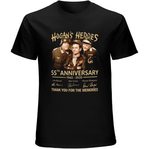 Hogans Heroes TV Sitcom 55th Anniversary 1965-2020 Signature T-Shirt Black Unisex Mens Tees