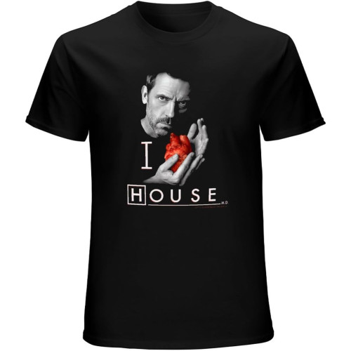 House M.D Md I Heart House T-Shirt Black Unisex Mens Tees