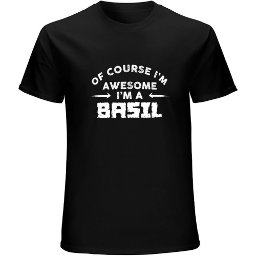 I Am Awesome Basil Family Name T-Shirt Black Unisex Mens Tees