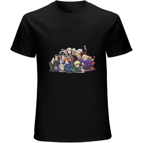 Hetalia T-Shirt Black Unisex Mens Tees Hetalia T-Shirt Black Unisex Mens Tees