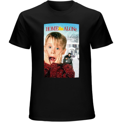 Home Alone in T-Shirt Black Unisex Mens Tees