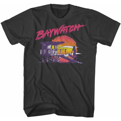 Baywatch Neon Watch Smoke Adult T Shirt Baywatch Neon Watch Smoke Adult T Shirt
