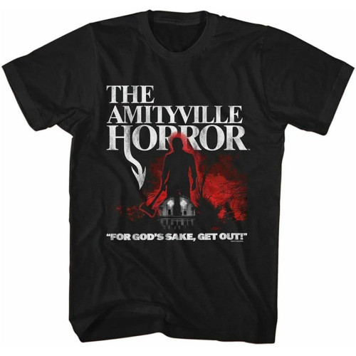 Amityville Horror Lutz with Axe Shadow Adult T Shirt Amityville Horror Lutz with Axe Shadow Adult T Shirt