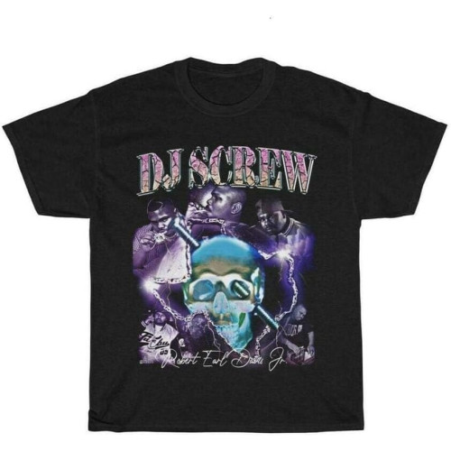 Hot Dj Screw Vintage 90' Inspired Rap T-Shirt Black Hot Dj Screw Vintage 90' Inspired Rap T-Shirt Black