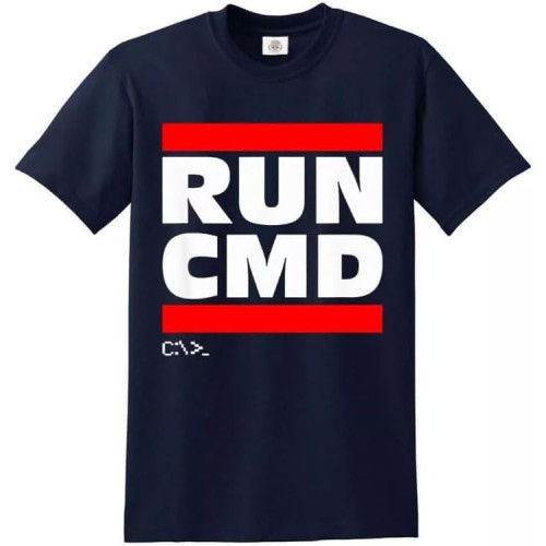 Run CMD Computer Programmer T-Shirt Funny Gift Present Novelty Top Tee