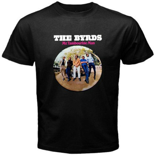 The Byrds Album Logo Retro Rock Band Men's Black T-Shirt Size S-3Xl