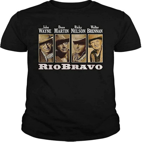 Rio Bravo Dean Martin Walter Brennan G Star T Shirt S Damens Pour Men's Et Femme 100% Coton Blanc Jaune Black Rouge Black