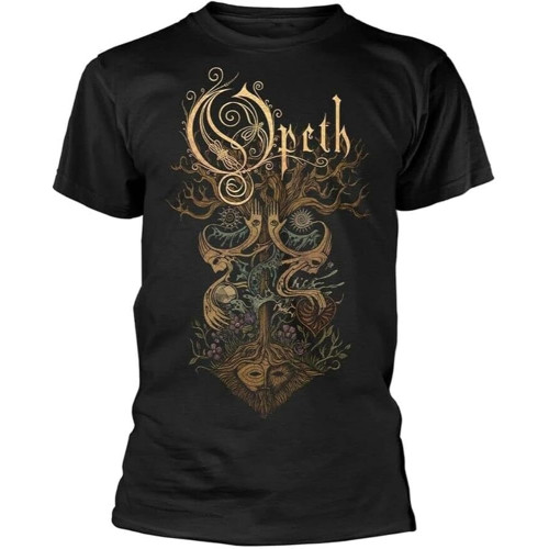 MOCTON. Opeth 'Tree' Black T Shirt Black X Large Black
