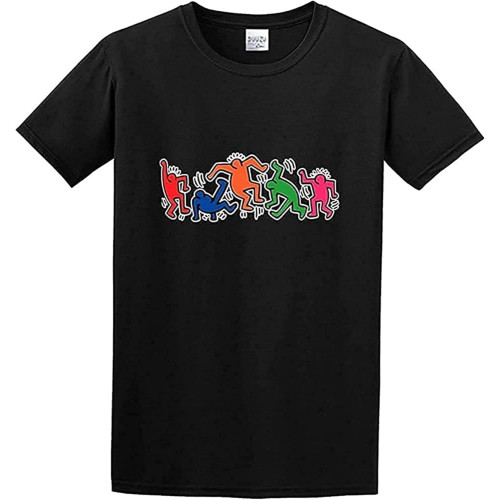 Men's Funny Kei%th Har%ing T-Shirt Short Sleeve T-Shirt Size M Black Men's Funny Kei%th Har%ing T-Shirt Short Sleeve T-Shirt Size M Black