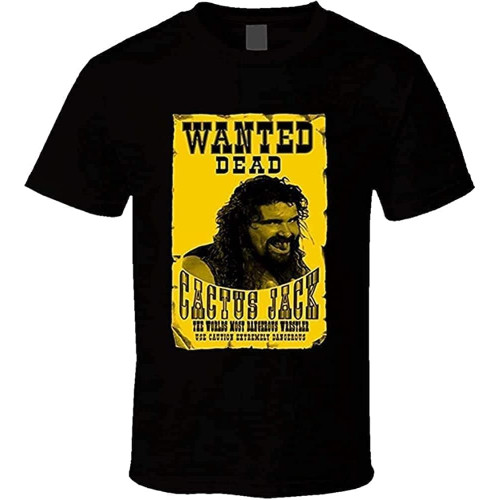 WANGLU Cactus Jack Mick Foley Mens Tshirt Tee T Shirt Black WANGLU Cactus Jack Mick Foley Mens Tshirt Tee T Shirt Black