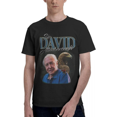 Sir David Attenborough T-Shirt Mens Black T-Shirt