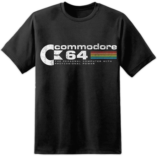 Commodore 64 C64 Retro Computer Men T Shirt Amiga Atari Distressed Print Vintage
