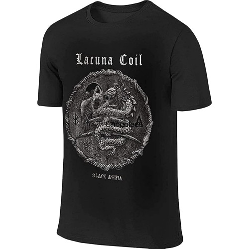 Lacuna Coil Anima Men's T-Shirt Graphic Printed Black Tee Lacuna Coil Anima Men's T-Shirt Graphic Printed Black Tee