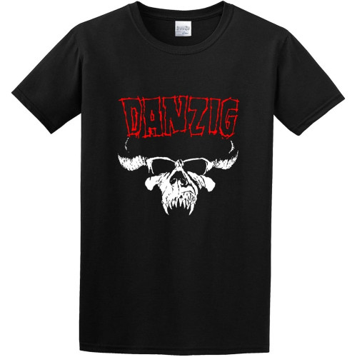 Danzig Heavy Metal Band Red Logo Men's Cotton Shirt Black