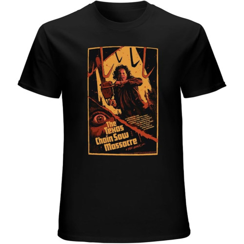 Rebirth Men's Texas Chainsaw Massacre Horror Movie Poster Top Cool Summer T Shirt Black