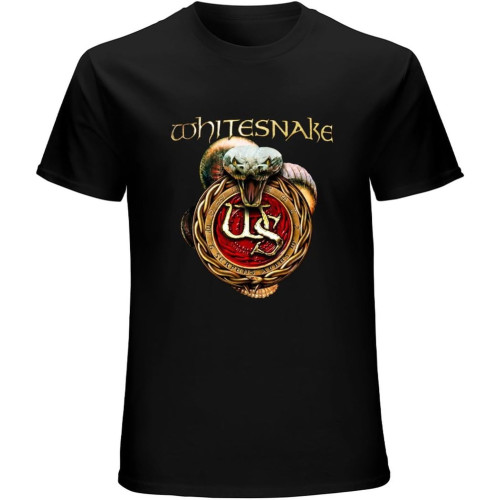 Whitesnake Men's Sports Cotton T-Shirt Black Whitesnake Men's Sports Cotton T-Shirt Black