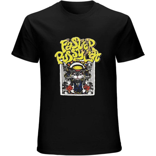 Retro Shirt Hot Shirt Rare Faster Pussycat Wake Me Black Retro Shirt Hot Shirt Rare Faster Pussycat Wake Me Black