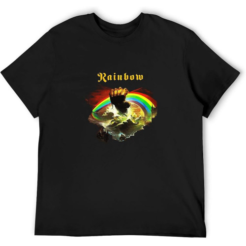 Adult T-Shirts Rainbow Rising Ritchie Blackmore Rock Black