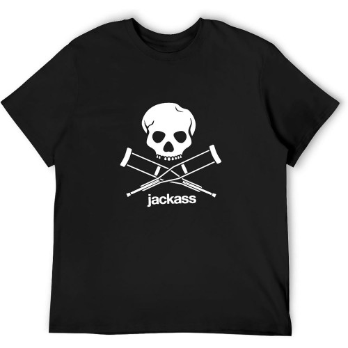 Jackass Logo Adult Fitted Jersey T-Shirt Tee Black Jackass Logo Adult Fitted Jersey T-Shirt Tee Black
